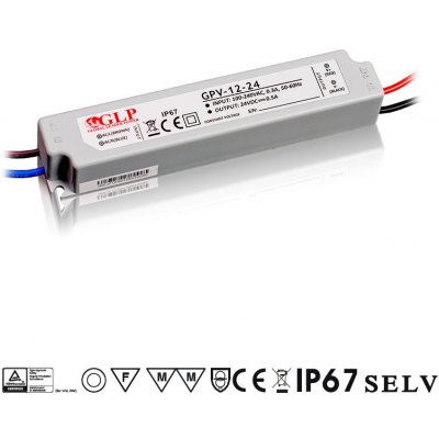 GPV, 12W LED zdroj GPV-12-24, 0,5A, 24V – Zboží Mobilmania