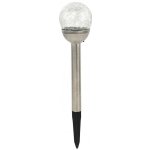lampa solární KOULE 7,8cm, v.38cm, 1LED, čirá, nerez/sklo/PH MAT797455 – Sleviste.cz