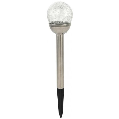 lampa solární KOULE 7,8cm, v.38cm, 1LED, čirá, nerez/sklo/PH MAT797455 – Sleviste.cz