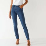 Strečové denimové džegíny v členitém střihu modrá – Sleviste.cz