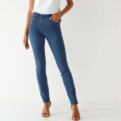 Strečové denimové džegíny v členitém střihu modrá – Sleviste.cz