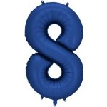 Party Deco Foliová číslice Saténová tmavě modrá, Navy 8 86 cm – Zboží Dáma