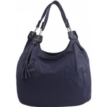 Praktická velká dámská kabelka přes rameno tmavě modrá