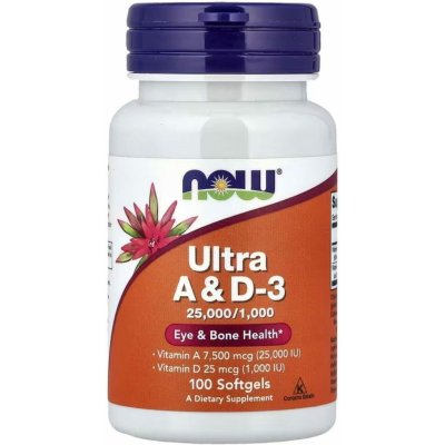 Now Vitamin A D 10 000 400 IU 100 softgel kapslí – Hledejceny.cz