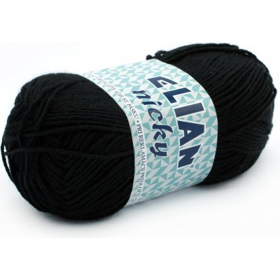 Pletací příze Elian Nicky 217 - černá – Zbozi.Blesk.cz