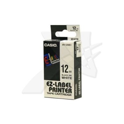 Originální páska do tiskárny Casio štítků, Casio, XR-12WE1, černý tisk/bílý podklad, nelaminovaná, 8m, 12mm – Zboží Mobilmania