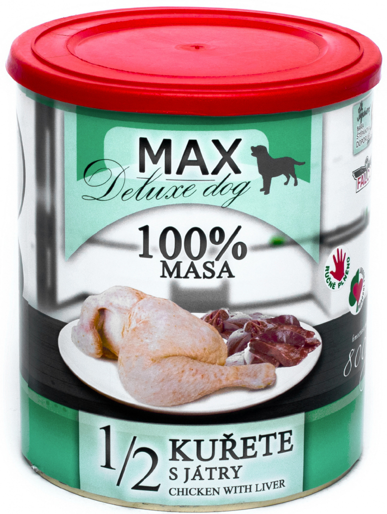 Max Deluxe Adult 1/2 KUŘETE S JÁTRY 800 g