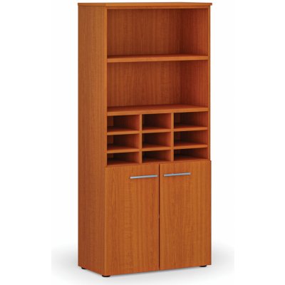 PRIMO Třídící regál s dveřmi WOOD, 800 x 420 x 1781 mm, 9 přihrádek, třešeň – Hledejceny.cz