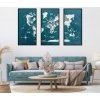 Nástěnné mapy Enjoy the Wood 3D nástěnný obraz Panel World Map Triptych Cruise Ocean M