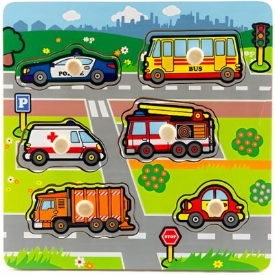 Teddies Vkládačka Moje první auto dřevo 6 ks – Hledejceny.cz