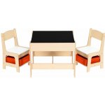 EcoToys sada nábytku stůl + 2 židle s úložnými boxy a křídovou tabulí – Zboží Mobilmania