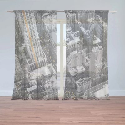 Záclony Pohled z mrakodrapu: 2 ks - 150x250 cm - Sablio – Hledejceny.cz