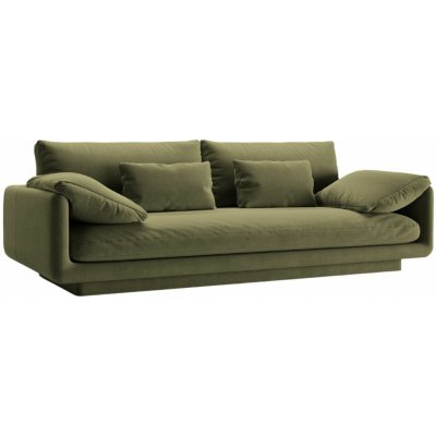 Micadoni Zelená sametová pohovka trojmístná pohovka Torino 220 cm – Sleviste.cz