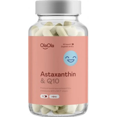 OlaOla Astaxanthin + Q10 podporující dlouhověkost 60 kapslí – Hledejceny.cz