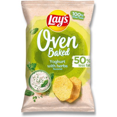 Lay´s Oven Baked bramborové lupínky pečené v troubě jogurt a bylinky 110 g – Hledejceny.cz
