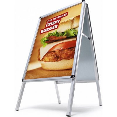 Jansen Display Reklamní áčko 700 x 1000 mm (B1), oblý roh, profil 32mm, metalová záda – Sleviste.cz