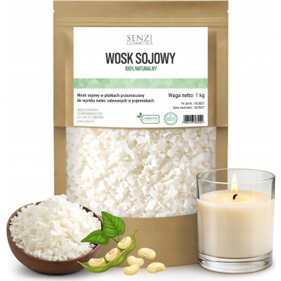 Sójový Vosk na svíčky Senzi Cosmetics DIY Sójový vosk 50 přírodní 1 kg – Hledejceny.cz