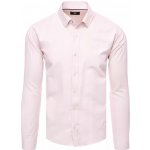 Dstreet pánská košile s dlouhým rukávem Rahen růžová – Zboží Mobilmania