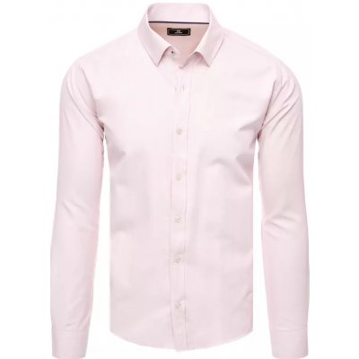 Dstreet pánská košile s dlouhým rukávem Rahen růžová – Zboží Mobilmania
