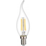 Optonica LED Filament Tip Candle žárovka C35T E14 Clear Glass Stmívatelná 4W Teplá bílá – Zboží Mobilmania