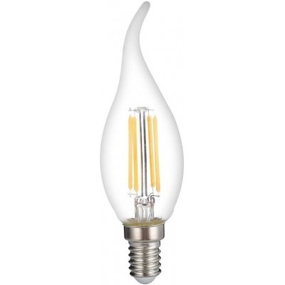 Optonica LED Filament Tip Candle žárovka C35T E14 Clear Glass Stmívatelná 4W Teplá bílá – Zboží Mobilmania