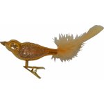 Ornex Vánoční ozdoba skleněný ptáček na skřipci červený 12 x 3 x 4 cm – Hledejceny.cz
