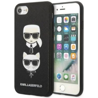 Pouzdro Karl Lagerfeld iPhone 7 / 8 / SE 2020 / SE 2022 Saffiano Ikonik Karl&Choupette Head černé – Zboží Mobilmania