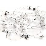 Perličky a hvězdičky na silonu metráž Stříbrné – Zboží Dáma