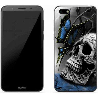 Pouzdro mmCase Gelové Huawei Y5 2018 - motýl a lebka – Zboží Mobilmania