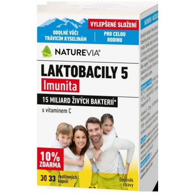 NatureVia Laktobacily 5 Imunita 33 kapslí – Zboží Mobilmania