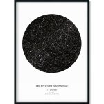 Jen tak z lásky Hvězdná mapa životního okamžiku - Váš originální dárek s hloubkou Rozměr plakátu: 40 × 50 cm (tištěný plakát), Barva pozadí: Bílá, Volba rámu: Černý dřevěný rám – Zboží Mobilmania