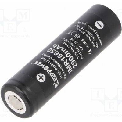 KEEPPOWER IMR18650 2900MAH HIGH DRAIN LI-ION Akum: Li-Ion; 18650,MR18650; 3,7V; 2800mAh; Ø18,5x66mm; 10A; 1ks. – Zboží Živě
