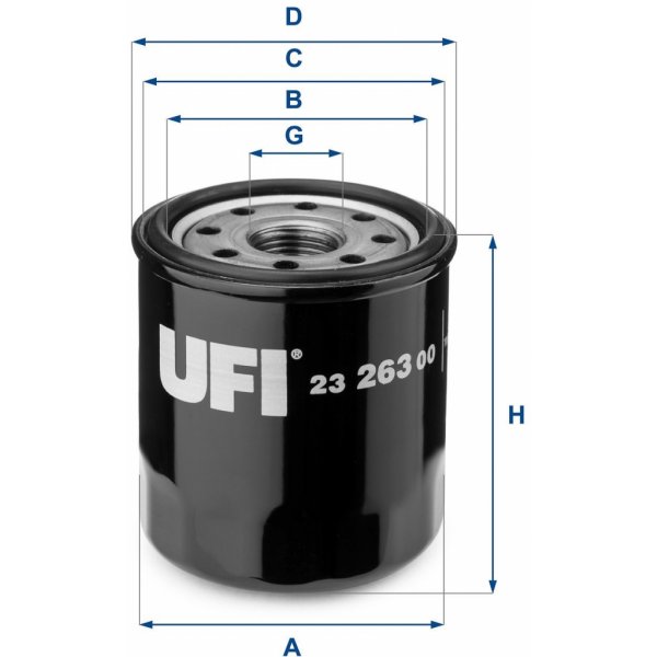 Olejový filtr pro automobily Olejový filtr UFI 23.263.00