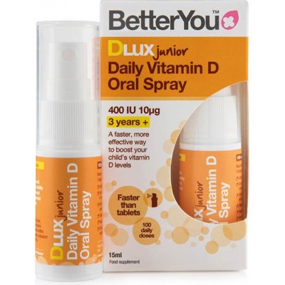 BetterYou Vitamin D 400 IU Junior Daily Spray, Orální sprej pro děti 3+, 15 ml – Zboží Dáma