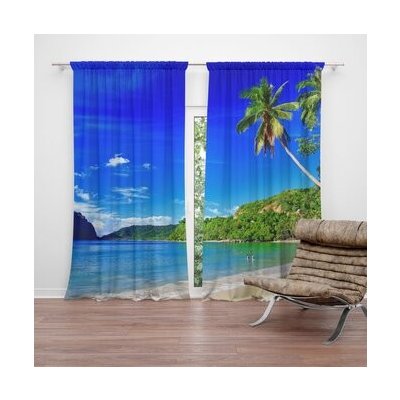 Sablio Závěs Pláž 2: 2ks 140x250cm – Hledejceny.cz