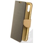 Pouzdro 1Mcz Fancy Book flipové pro Xiaomi Redmi 9A, Redmi 9AT zlatá černé gold black – Zboží Živě