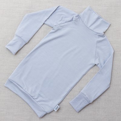 Tarua Dětské merino tričko s dlouhým rukávem a rolákem šedé – Zboží Mobilmania