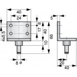 DICTATOR Technik Úhelník zahnutý TB 40x40x40 mm, kolík 8 mm, nerez AISI 304 – Hledejceny.cz