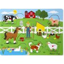 Melissa & Doug puzzle s úchyty a zvukem farma