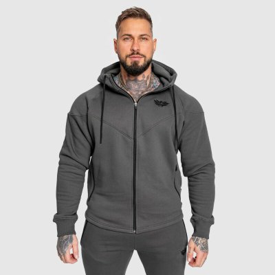 Iron Aesthetics ROUND mikina se zipem šedá – Sleviste.cz