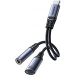 Joyroom SY-C02 adaptér 2v1 rozbočovač USB-C na 1x USB-C/1x Jack 3.5mm - Black – Hledejceny.cz