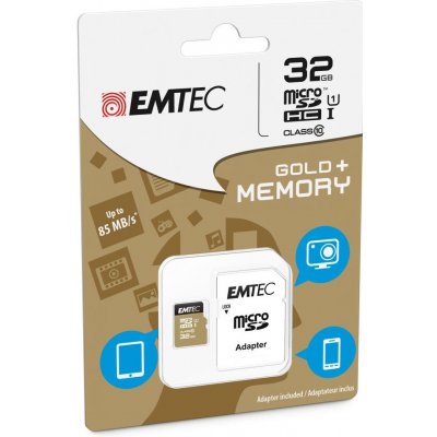 Emtec microSDHC 32 GB Class 10 Gold+ ECMSDM32GHC10GP – Zboží Mobilmania