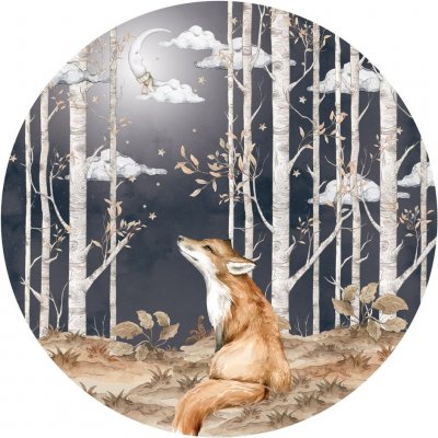 Dekornik Nástěnná dětská samolepka Fox in a Circle, ø 150 cm – Zboží Mobilmania