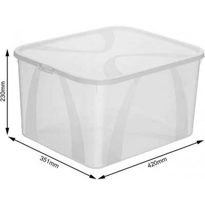 Rotho Lona úložný box s víkem 25 l transparentní 42 x 35 x 23 cm – Zboží Dáma