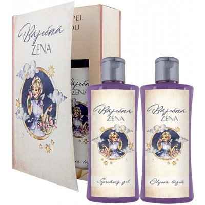 Bohemia Gifts & Cosmetics Báječná žena Levandule sprchový gel 200 ml + olejová lázeň 200 ml dárková sada – Zboží Mobilmania