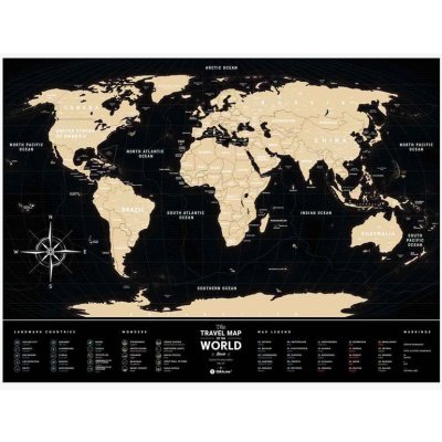 Stírací mapa světa Travel Map – Black World