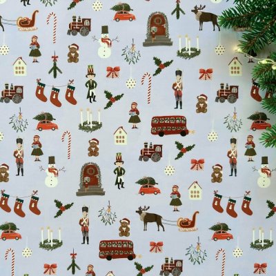 Be Nice EKO vánoční balicí papír Anglická pohádka modrý 68 x 47 cm – Zboží Dáma