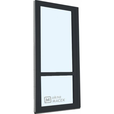 Kömmerling balkonové dveře 70 AD s příčkou levé antracit/antracit 90 x 240 cm s klikou+ PVC rám – Hledejceny.cz