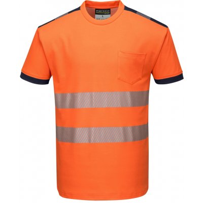 Portwest HI-VIS PW3 T181 Funkční reflexní tričko HV oranžová/námořní modrá 5XL – Zbozi.Blesk.cz