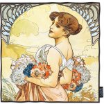 Hedvábný šátek Summer Alfons Mucha – Zboží Mobilmania